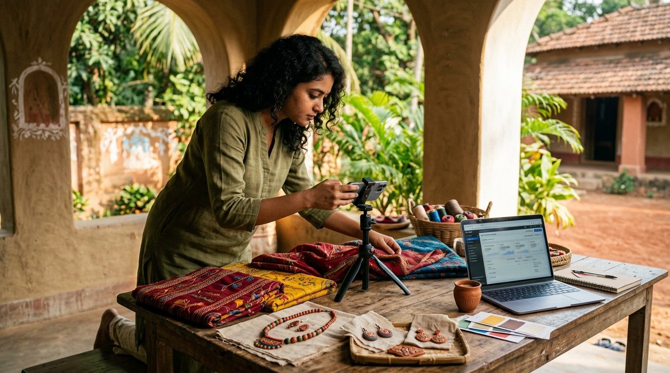 High-converting Meta Instagram ads for Kantha stitch sarees and terracotta jewellery in Bolpur