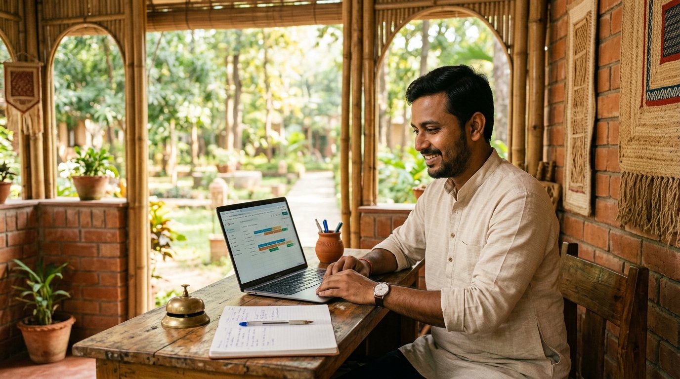 Direct phone call reservations from Google PPC ads for eco-resorts and homestays in Santiniketan