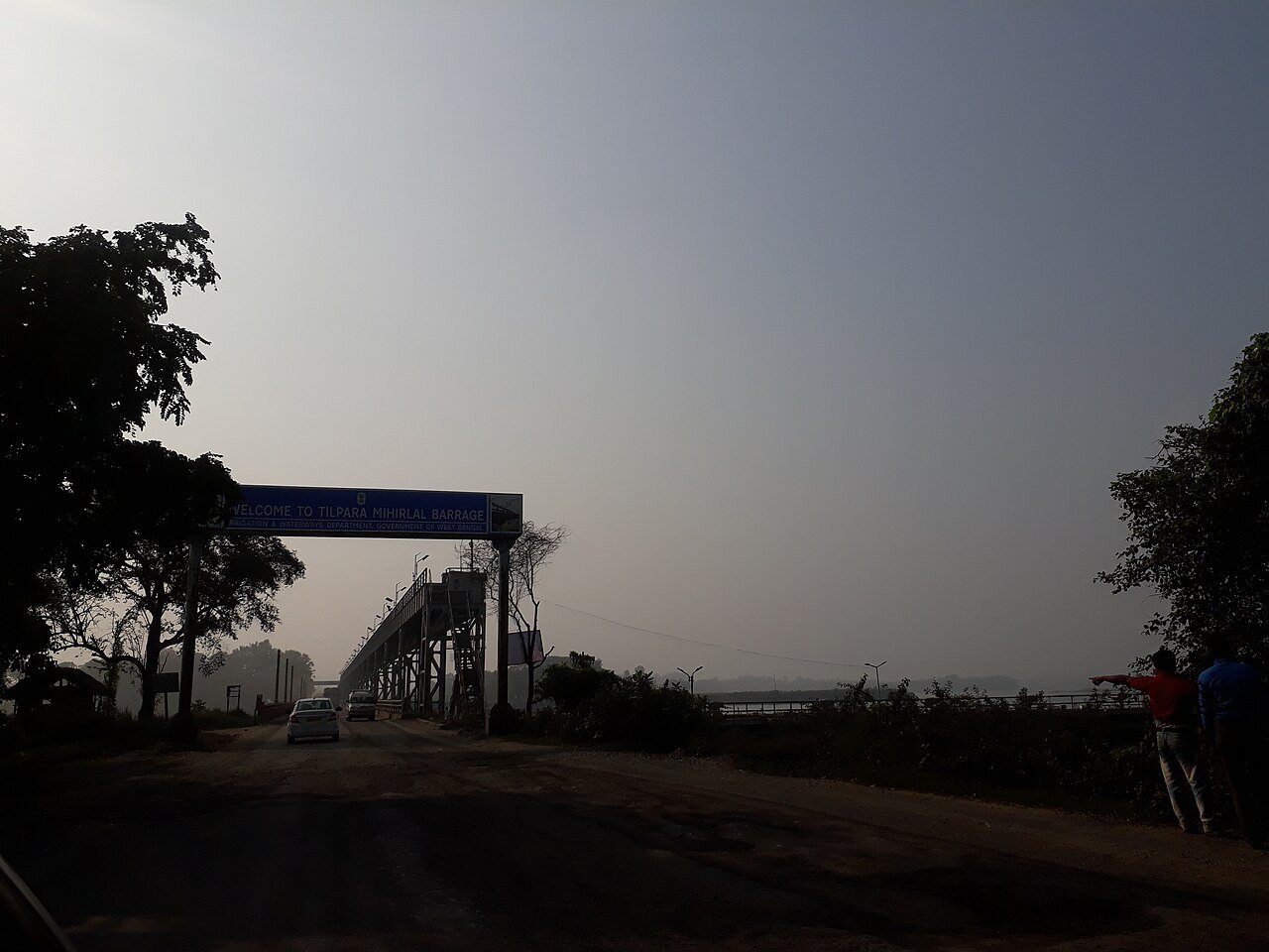 Scenic Tilpara Barrage over Mayurakshi River in Suri, Birbhum district headquarters
